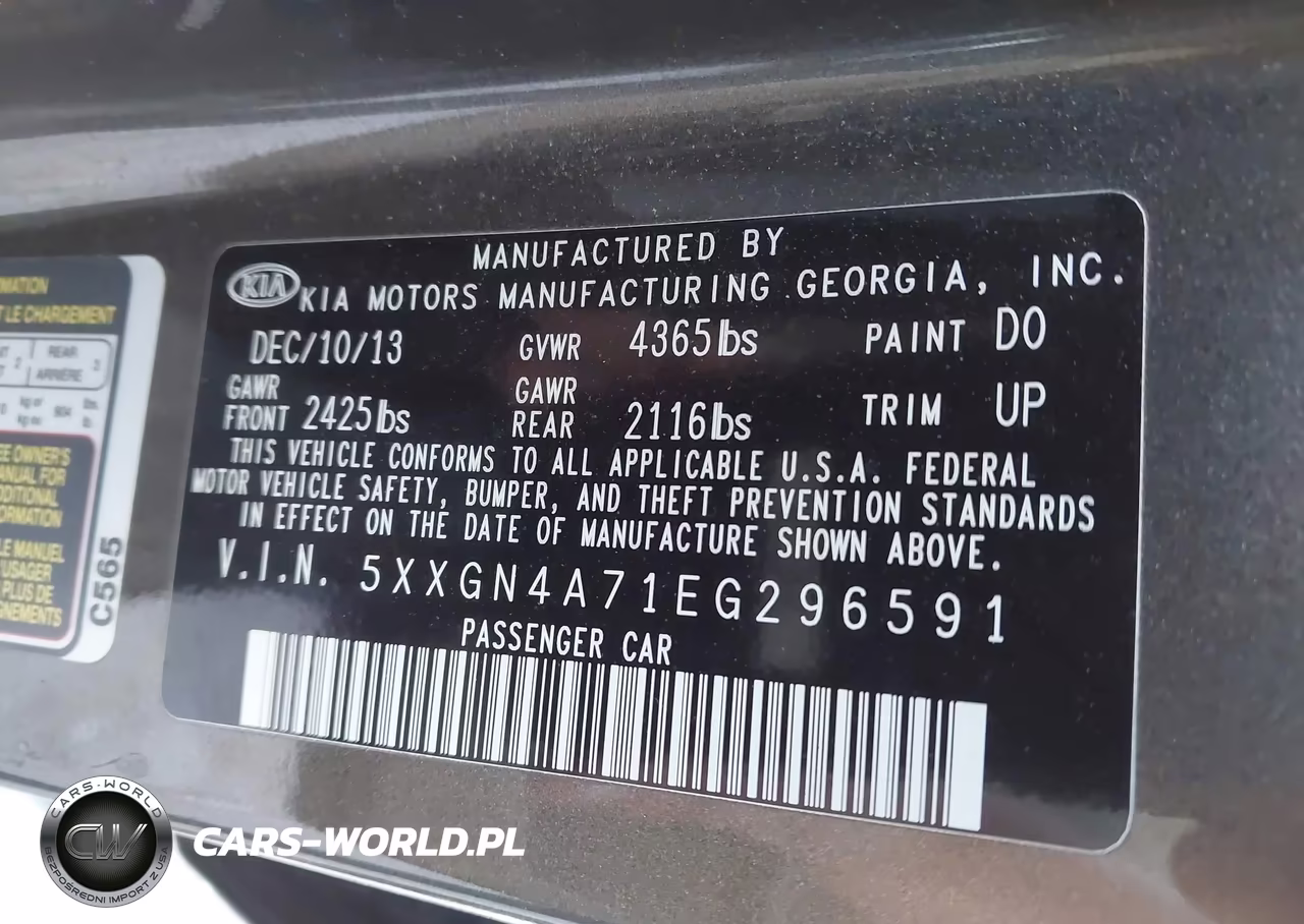 2014 Kia Optima Ex VIN:5XXGN4A71EG296591 - 9