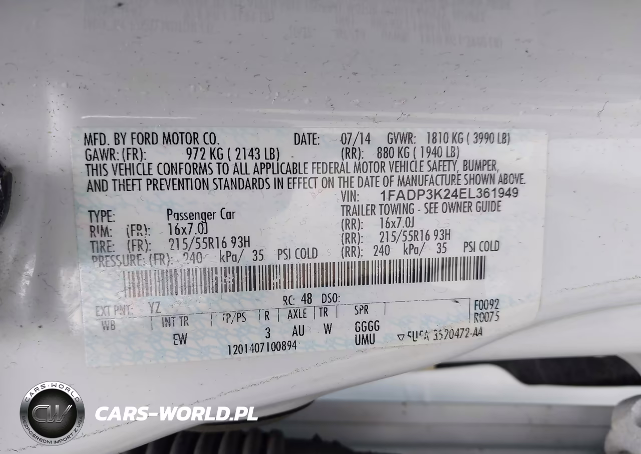 2014 Ford Focus Se VIN:1FADP3K24EL361949 - 9