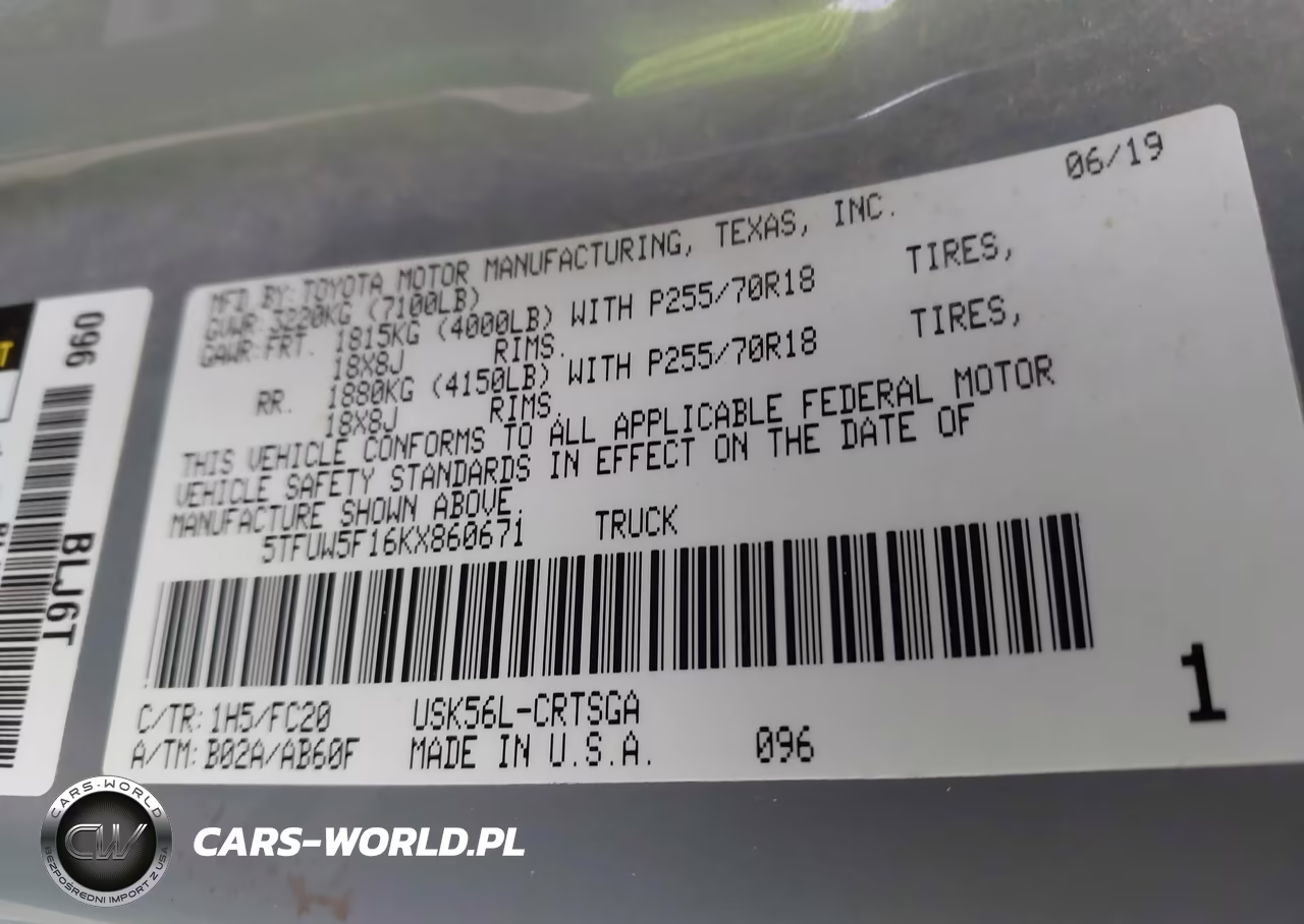 2019 Toyota Tundra Sr5 5.7L V8 VIN:5TFUW5F16KX860671 - 9