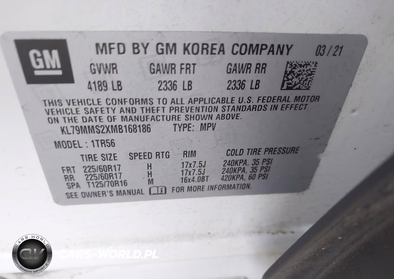 2021 Chevrolet Trailblazer Fwd Ls VIN:KL79MMS2XMB168186 - 9