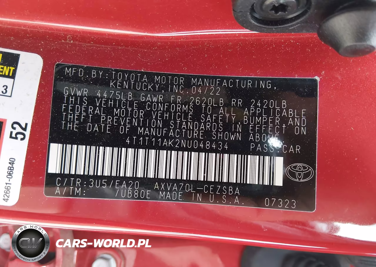 2022 Toyota Camry Se VIN:4T1T11AK2NU048434 - 9