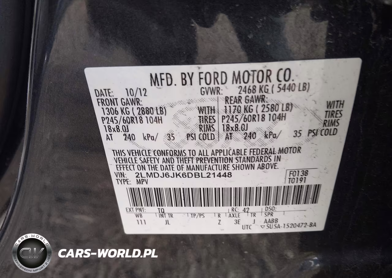 2013 Lincoln Mkx VIN:2LMDJ6JK6DBL21448 - 9