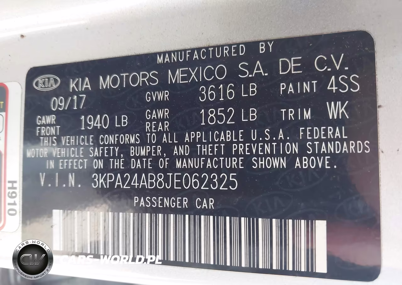 2018 Kia Rio S VIN:3KPA24AB8JE062325 - 9