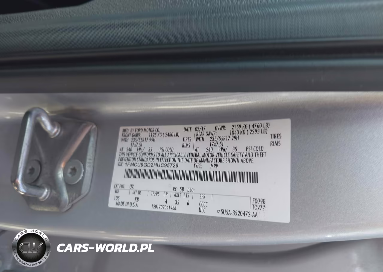 2017 Ford Escape Se VIN:1FMCU9GD2HUC95729 - 9