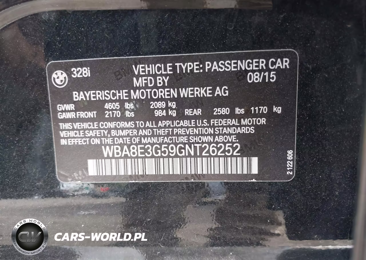 2016 BMW 328I xDrive VIN:WBA8E3G59GNT26252 - 9