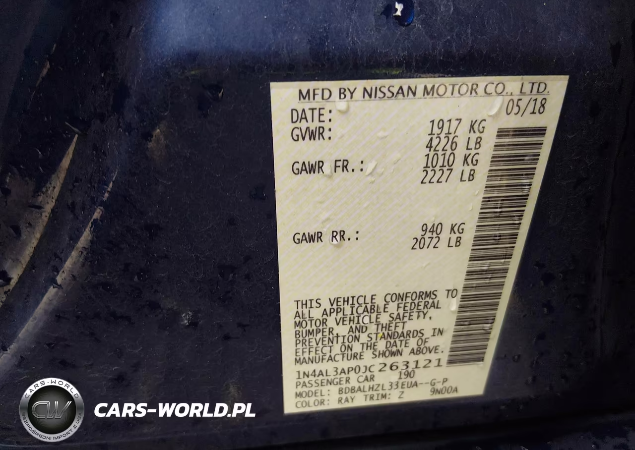 2018 Nissan Altima 2.5 Sr VIN:1N4AL3AP0JC263121 - 9