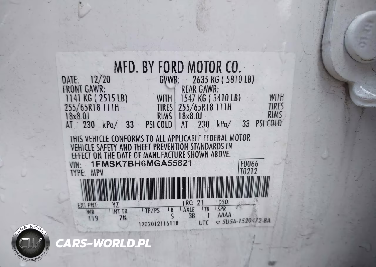 2021 Ford Explorer VIN:1FMSK7BH6MGA55821 - 9