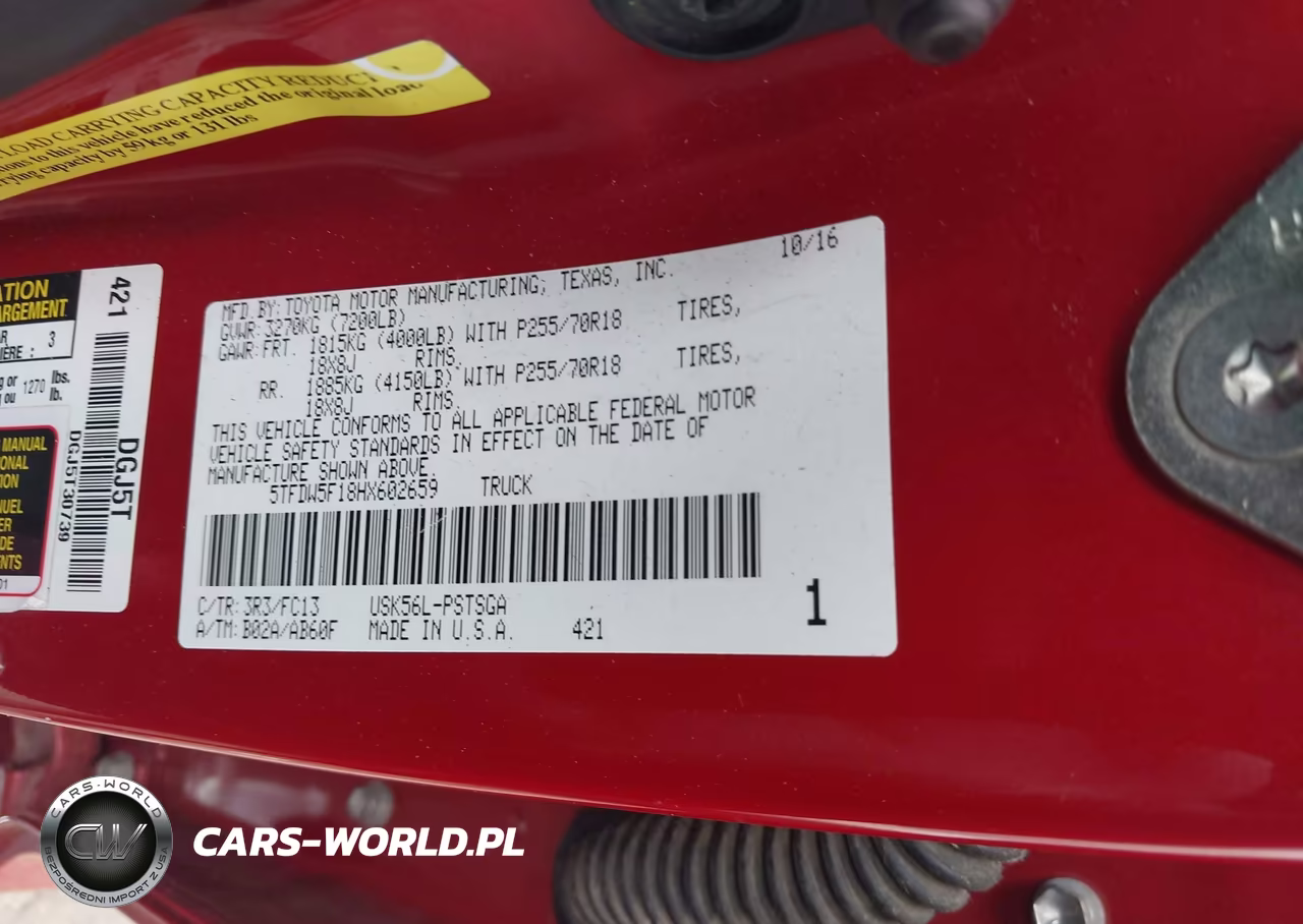 2017 Toyota Tundra Sr5 5.7L V8 VIN:5TFDW5F18HX602659 - 9
