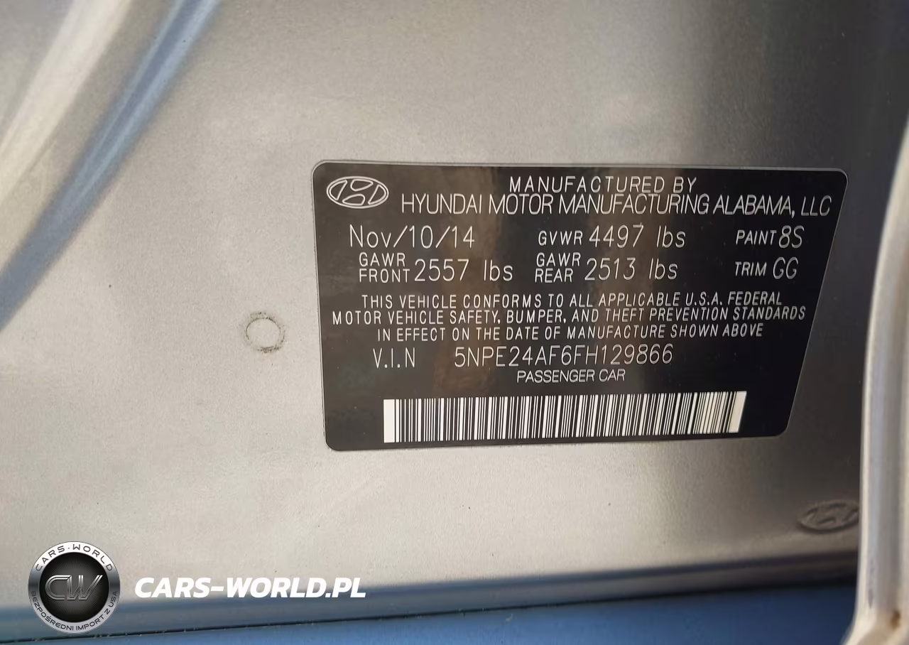 2015 Hyundai Sonata Se VIN:5NPE24AF6FH129866 - 9