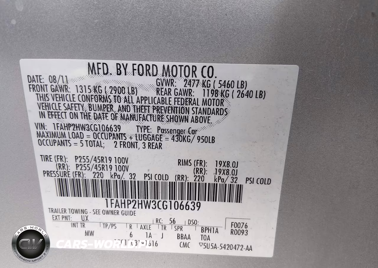 2012 Ford Taurus Sel VIN:1FAHP2HW3CG106639 - 9
