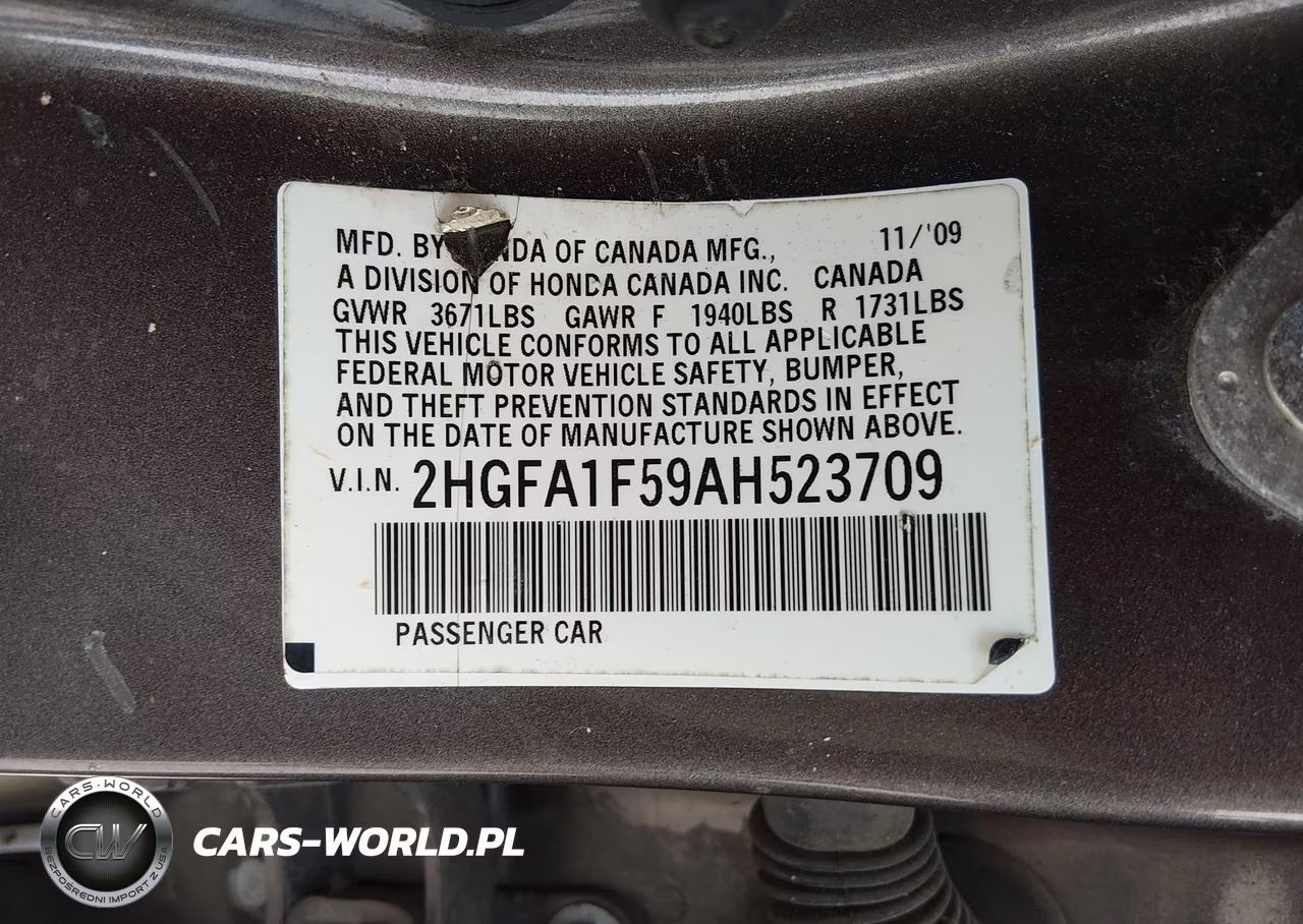2010 Honda Civic Lx VIN:2HGFA1F59AH523709 - 9