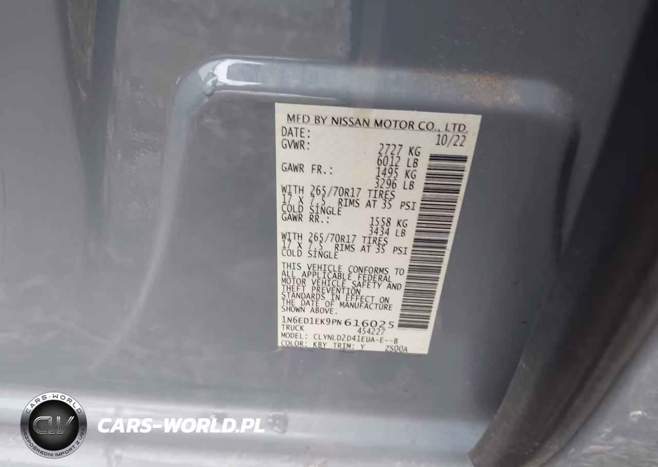2023 Nissan Frontier Pro-4X 4X4 VIN:1N6ED1EK9PN616025 - 9