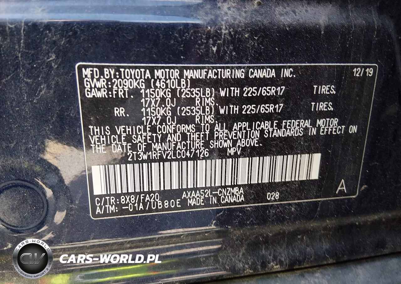 2020 Toyota Rav4 Xle VIN:2T3W1RFV2LC047126 - 9