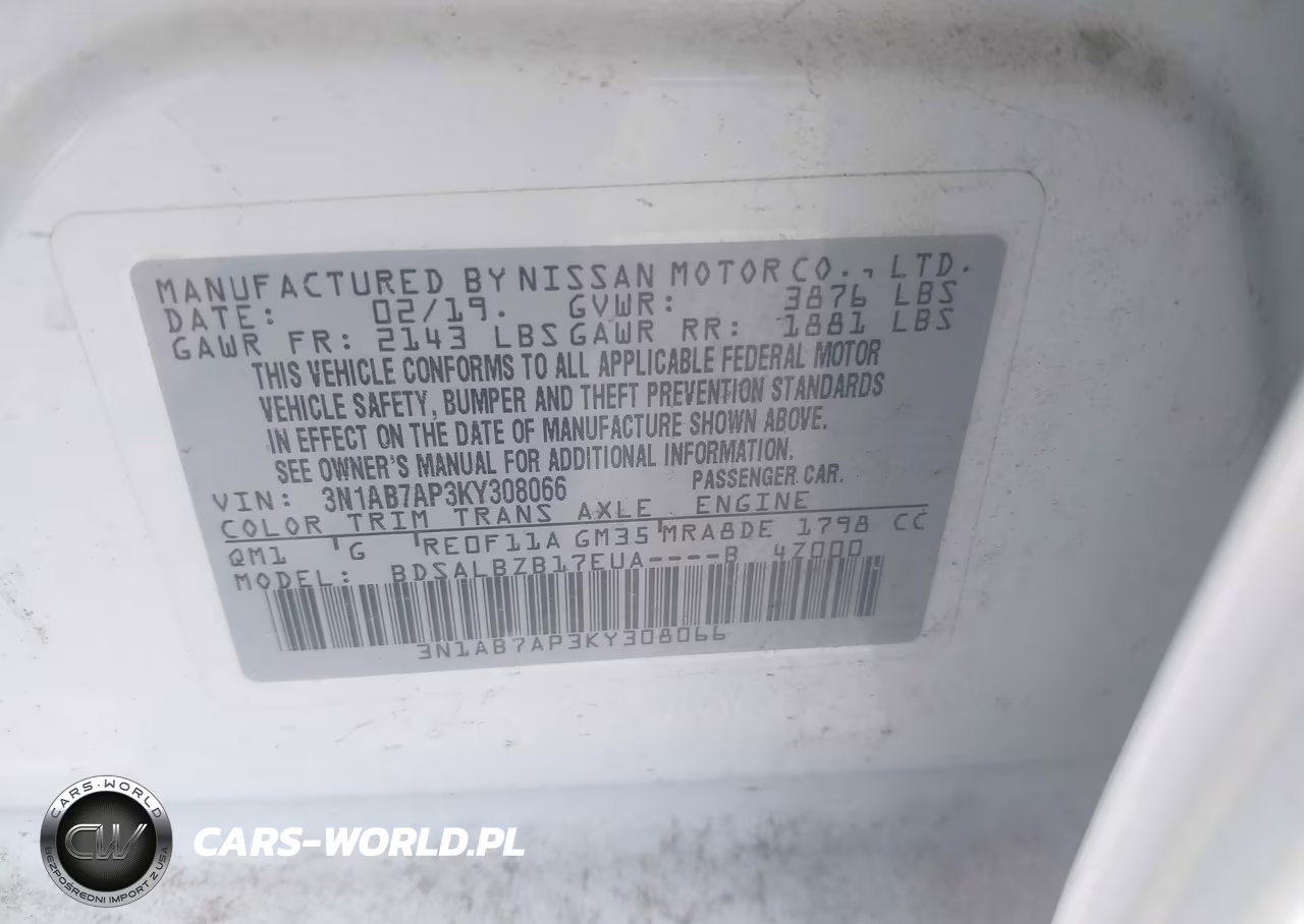 2019 Nissan Sentra S VIN:3N1AB7AP3KY308066 - 9