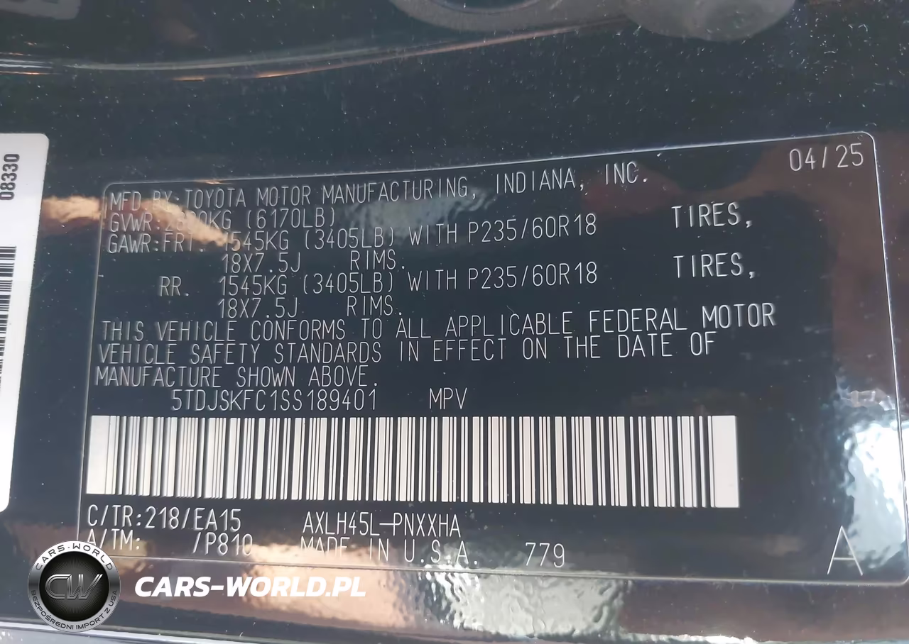 2025 Toyota Sienna Xle VIN:5TDJSKFC1SS189401 - 9