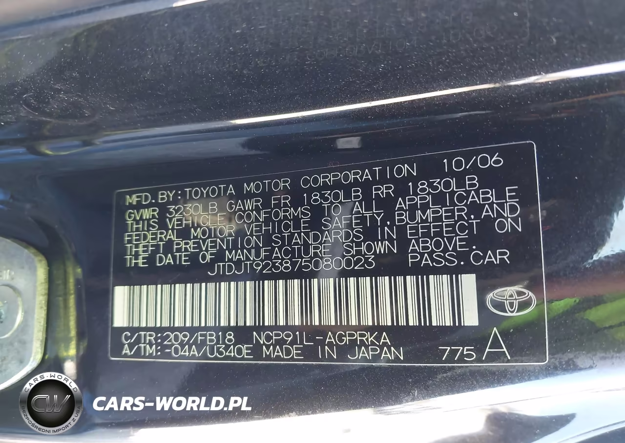 2007 Toyota Yaris VIN:JTDJT923875080023 - 9
