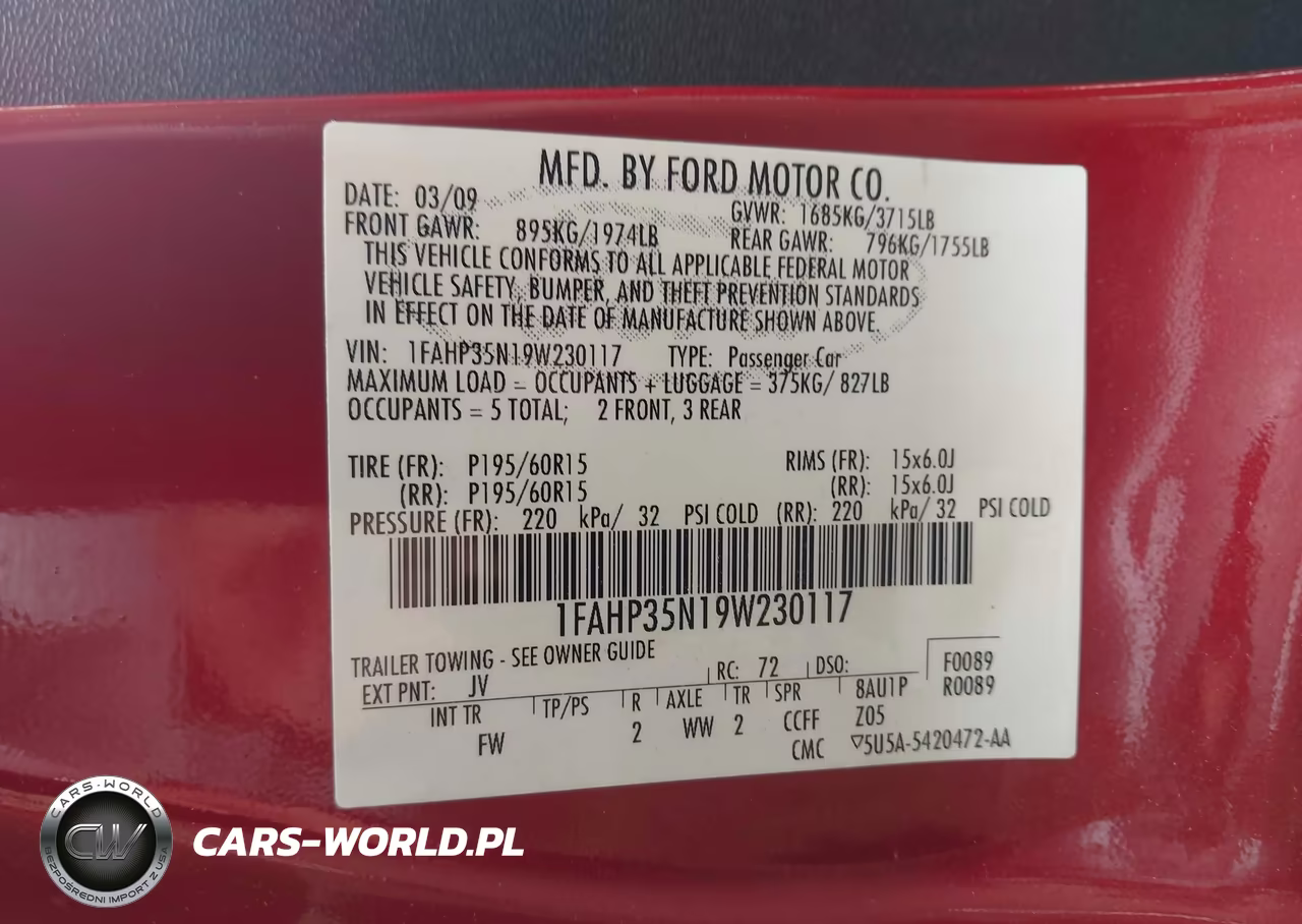 2009 Ford Focus Se VIN:1FAHP35N19W230117 - 9