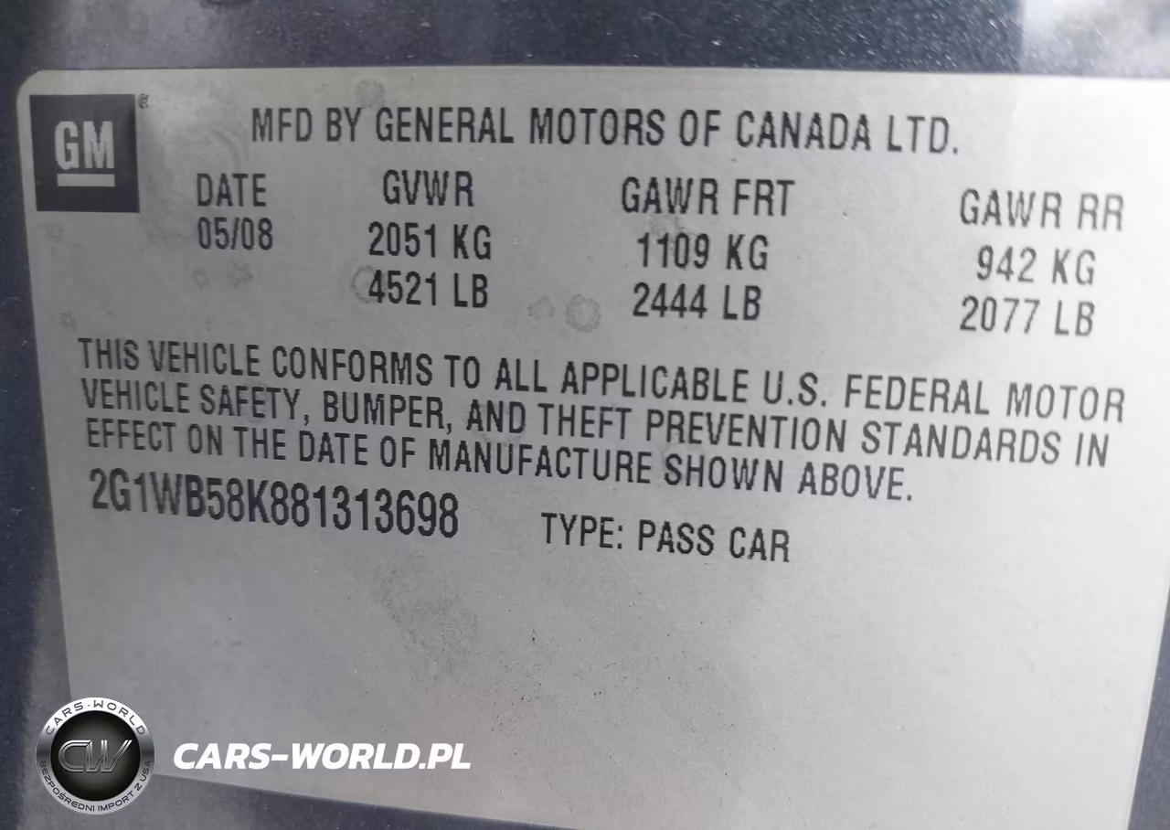 2008 Chevrolet Impala Ls VIN:2G1WB58K881313698 - 9