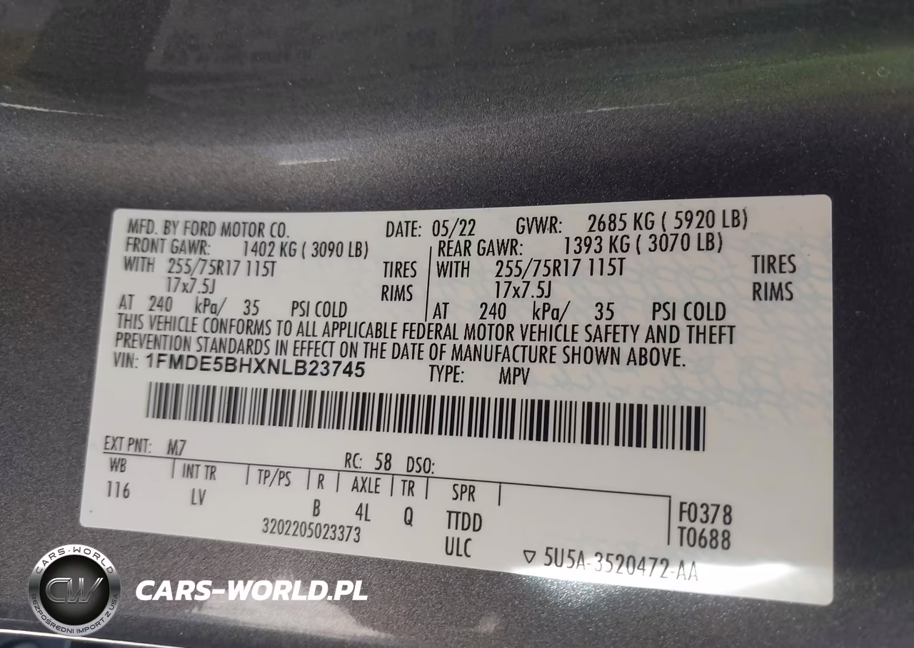 2022 Ford Bronco Big Bend VIN:1FMDE5BHXNLB23745 - 9