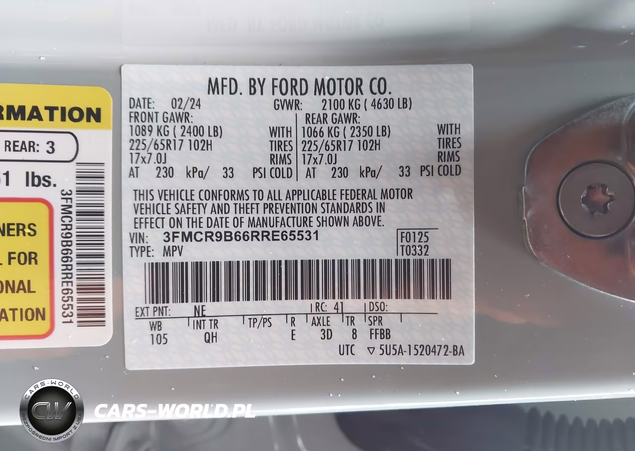 2024 Ford Bronco Sport Big Bend VIN:3FMCR9B66RRE65531 - 9