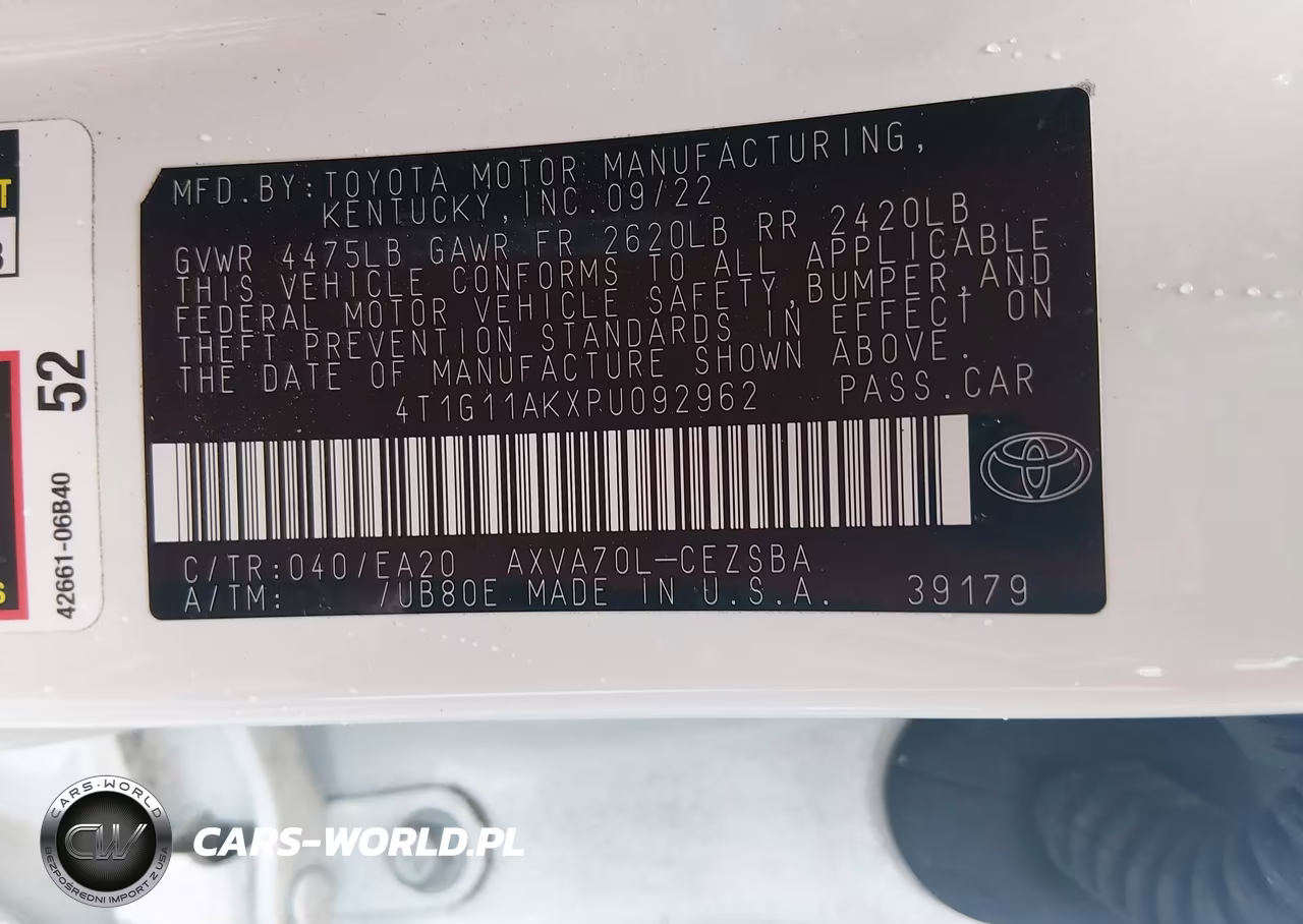 2023 Toyota Camry Se VIN:4T1G11AKXPU092962 - 9