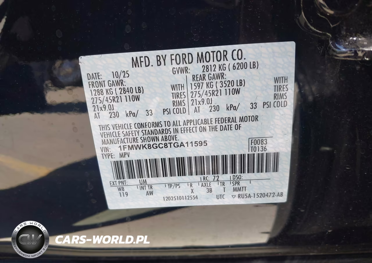 2026 Ford Explorer St VIN:1FMWK8GC8TGA11595 - 9