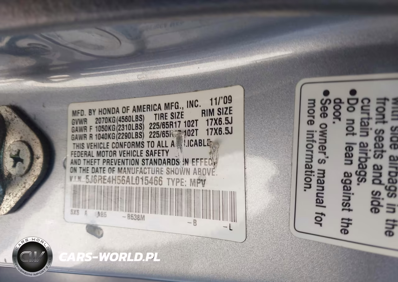 2010 Honda Cr-V Ex VIN:5J6RE4H56AL015466 - 9