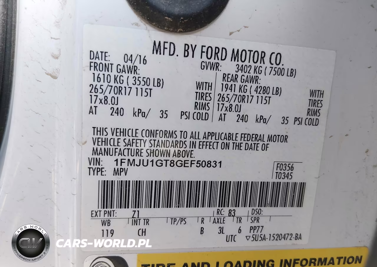 2016 Ford Expedition Xl VIN:1FMJU1GT8GEF50831 - 9