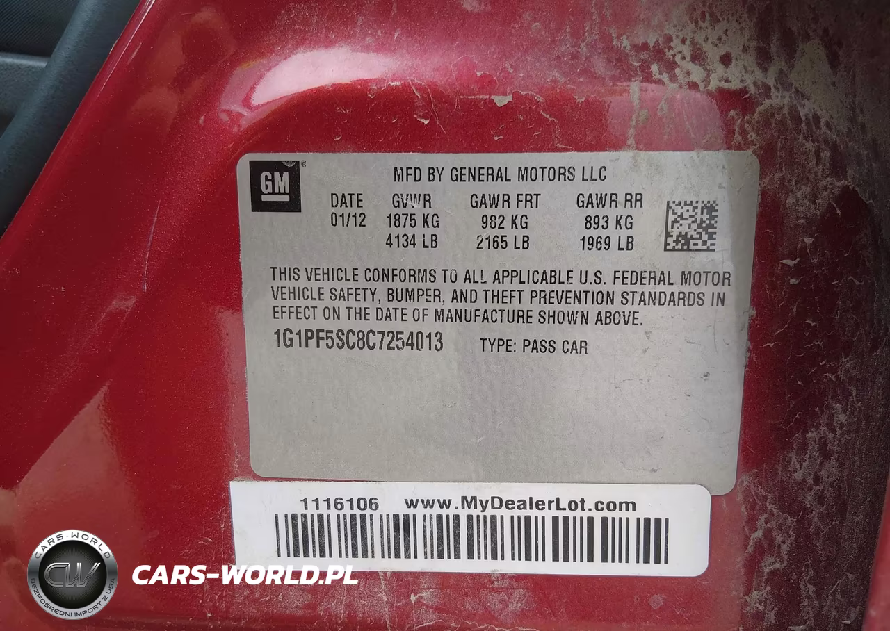 2012 Chevrolet Cruze 1Lt VIN:1G1PF5SC8C7254013 - 9