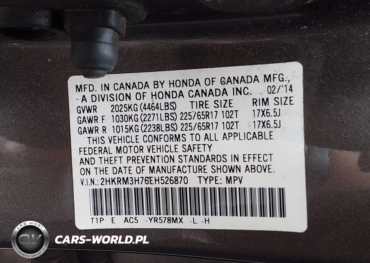 2014 Honda Cr-V Ex-L VIN:2HKRM3H76EH526870 - 9