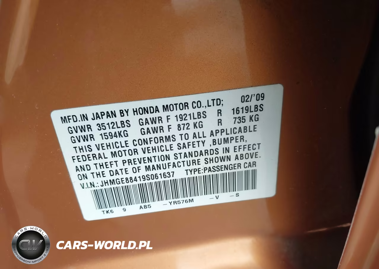 2009 Honda Fit Sport VIN:JHMGE88419S061637 - 9