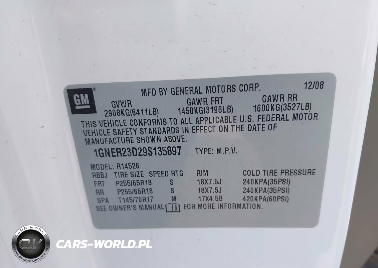 2009 Chevrolet Traverse Lt VIN:1GNER23D29S135897 - 9