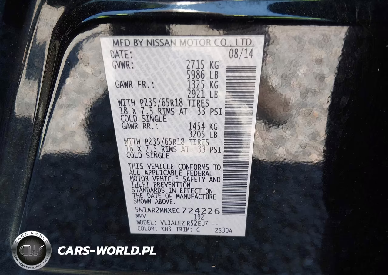 2014 Nissan Pathfinder Sv VIN:5N1AR2MNXEC724226 - 9