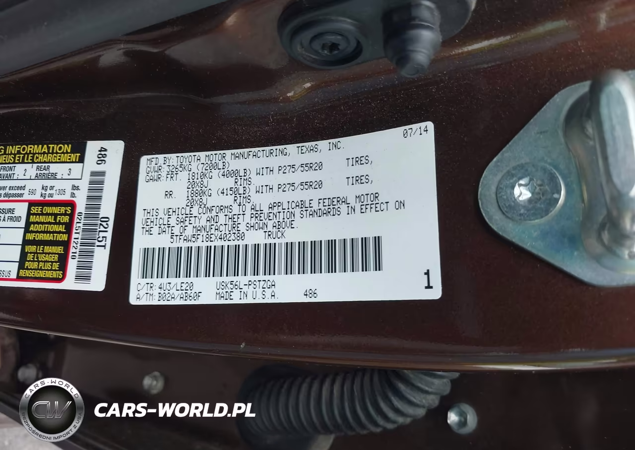 2014 Toyota Tundra Platinum 5.7L V8 VIN:5TFAW5F18EX402380 - 9