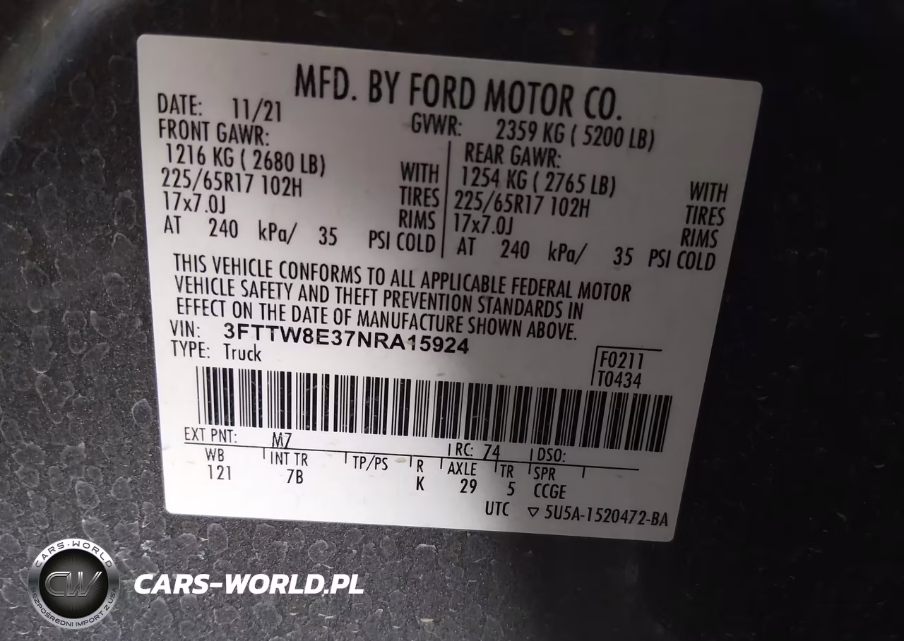 2022 Ford Maverick Xlt VIN:3FTTW8E37NRA15924 - 9