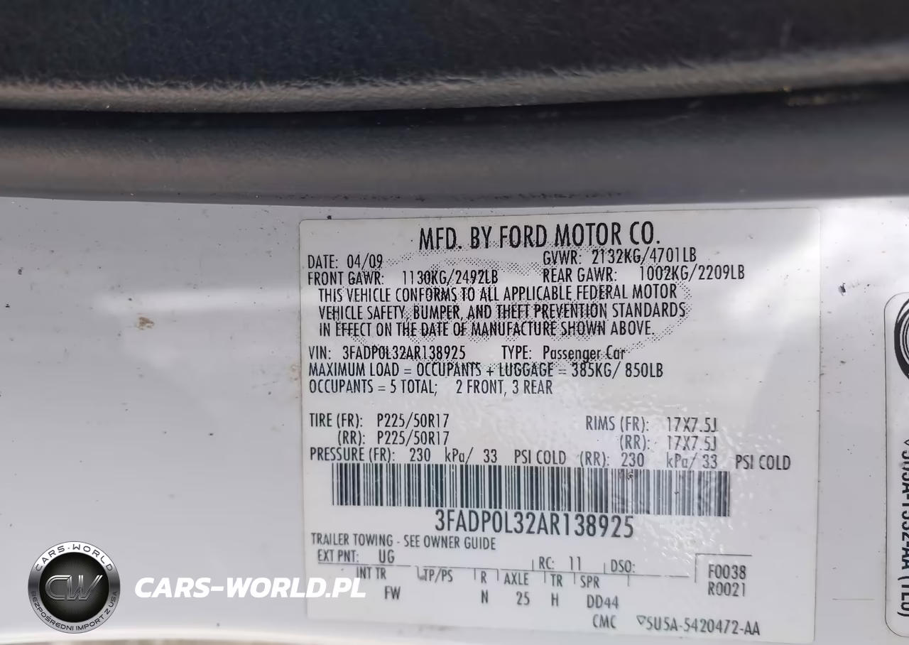 2010 Ford Fusion Hybrid VIN:3FADP0L32AR138925 - 9