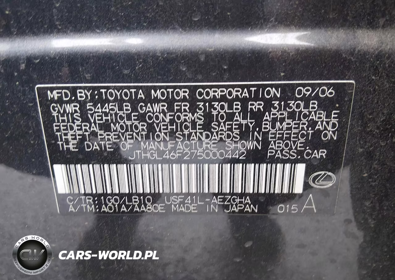 2007 Lexus Ls 460 L VIN:JTHGL46F275000442 - 9