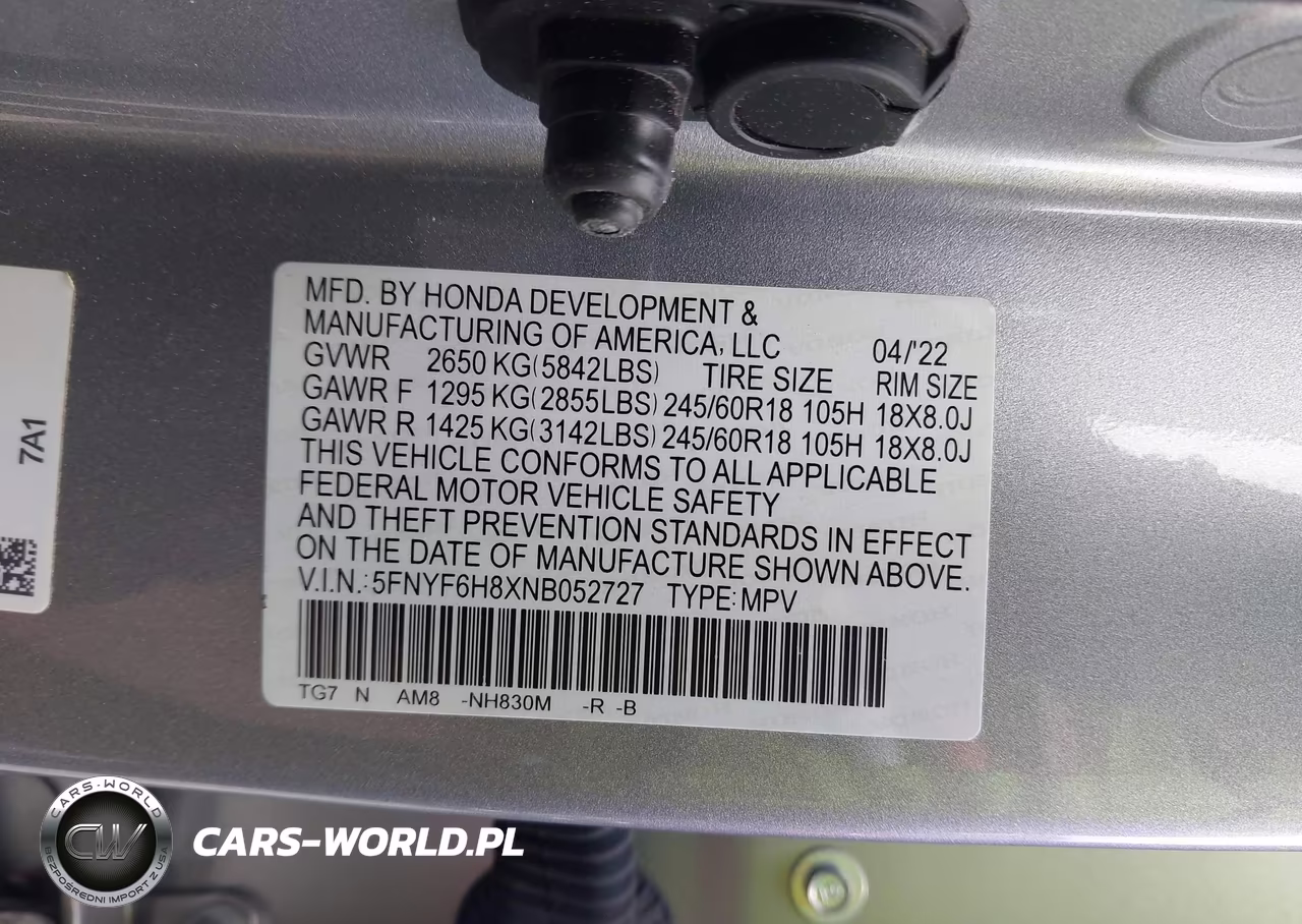 2022 Honda Pilot Awd Trailsport VIN:5FNYF6H8XNB052727 - 9