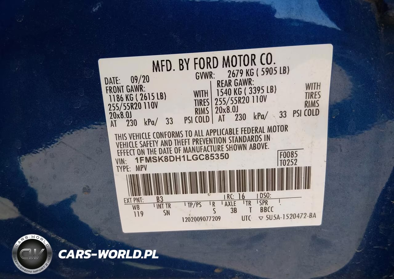 2020 Ford Explorer Xlt VIN:1FMSK8DH1LGC85350 - 9