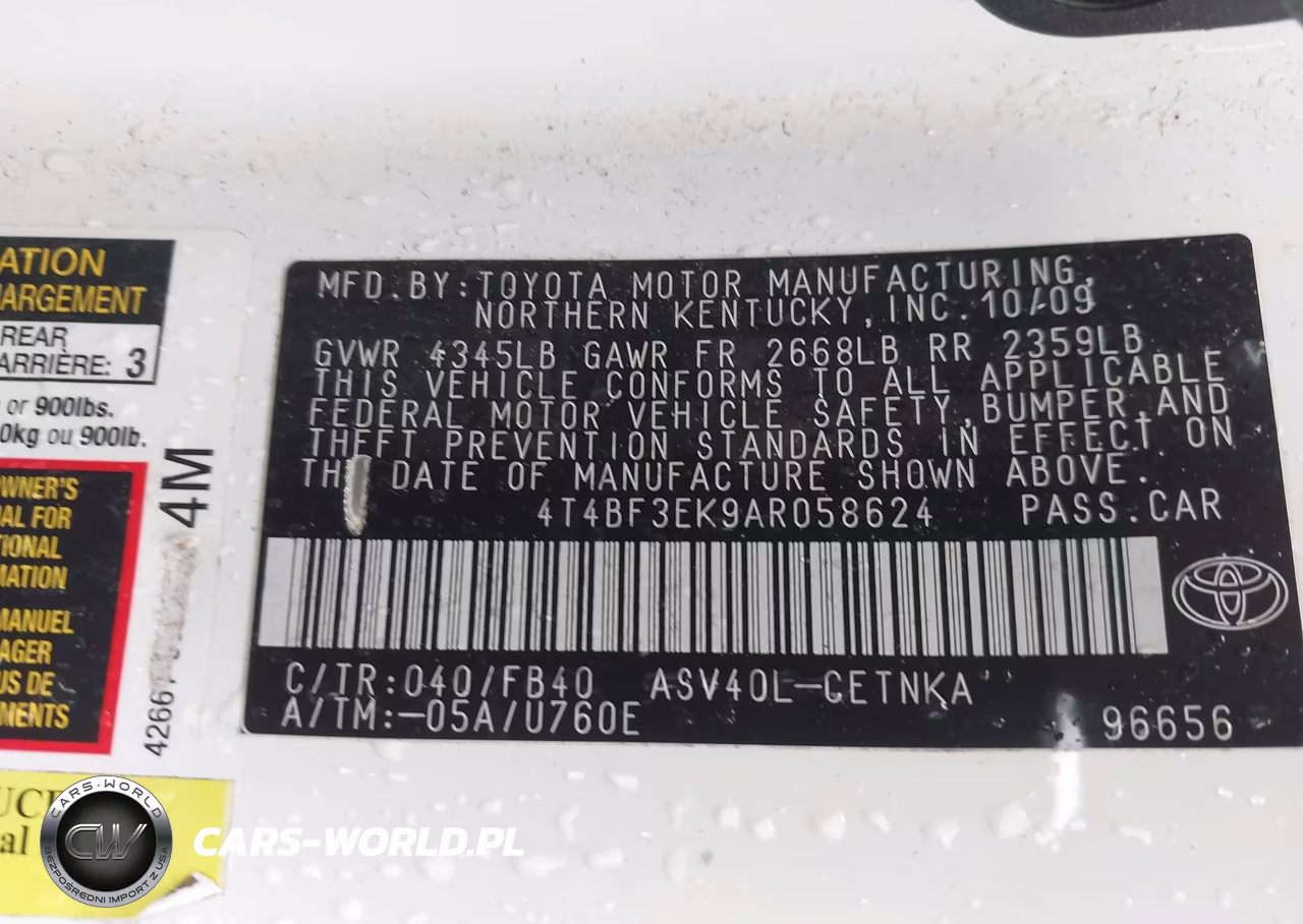 2010 Toyota Camry Le VIN:4T4BF3EK9AR058624 - 9