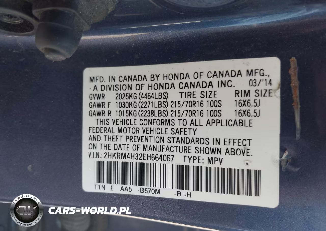 2014 Honda Cr-V Lx VIN:2HKRM4H32EH664067 - 9