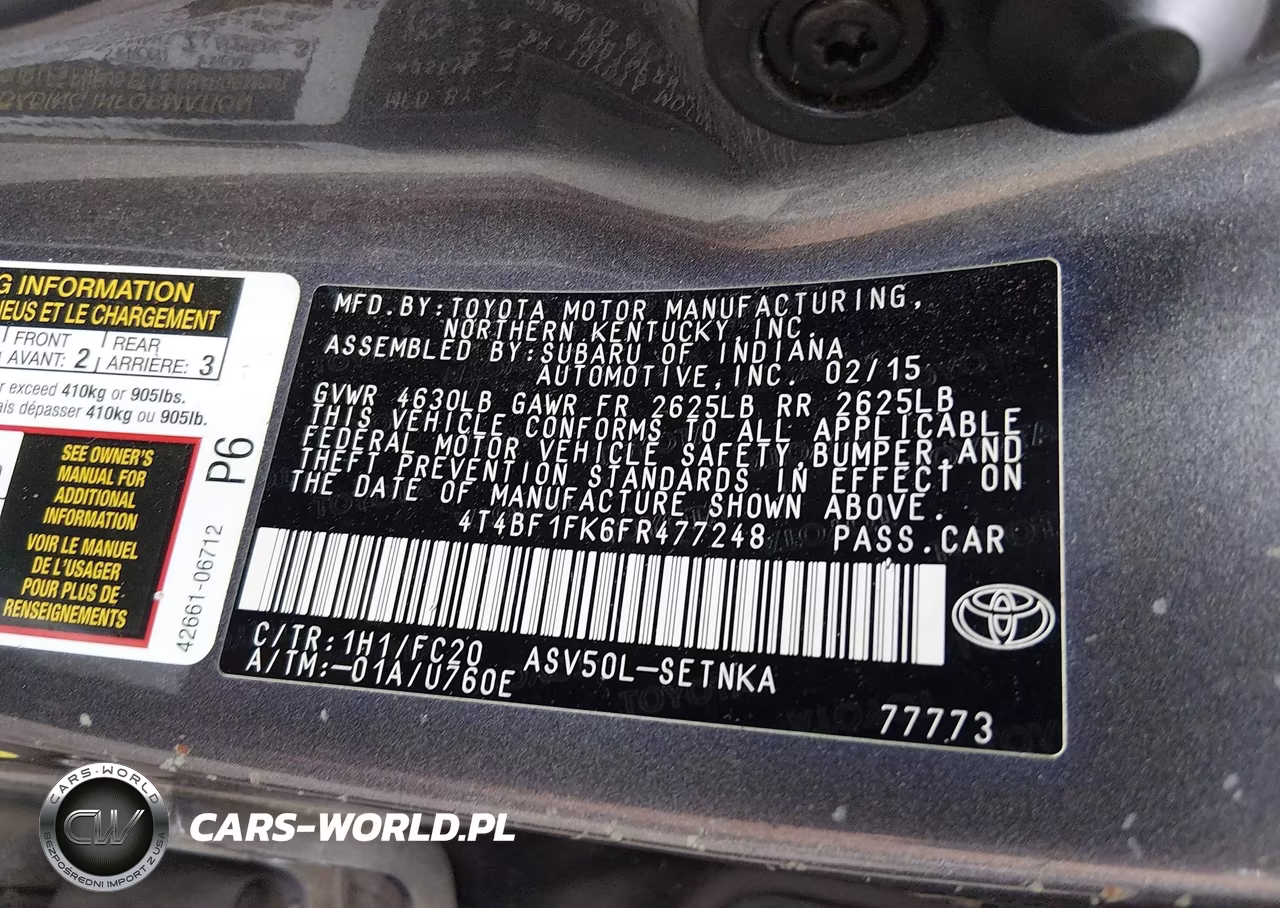 2015 Toyota Camry Le VIN:4T4BF1FK6FR477248 - 9