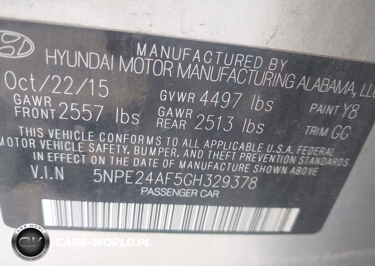 2016 Hyundai Sonata Se VIN:5NPE24AF5GH329378 - 9