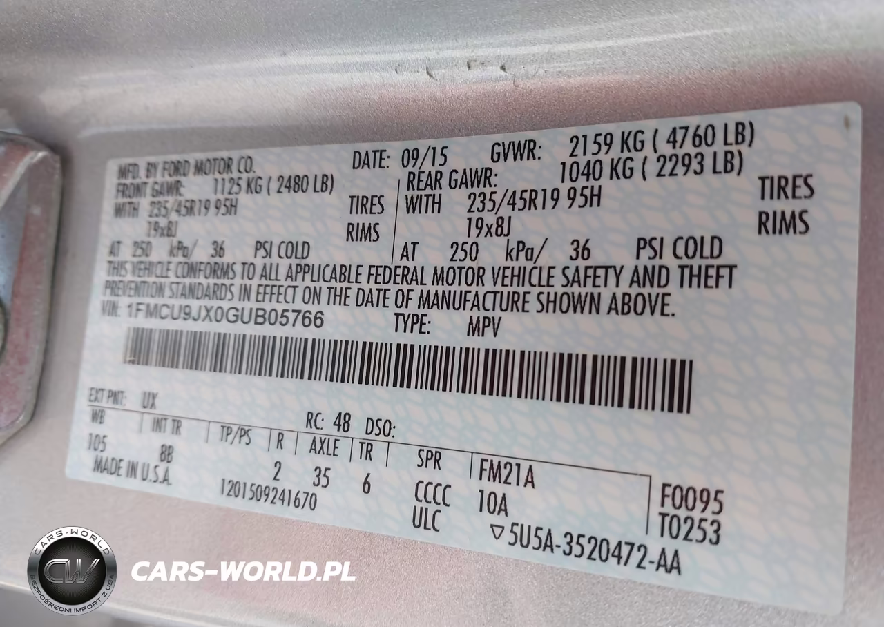 2016 Ford Escape Titanium VIN:1FMCU9JX0GUB05766 - 9