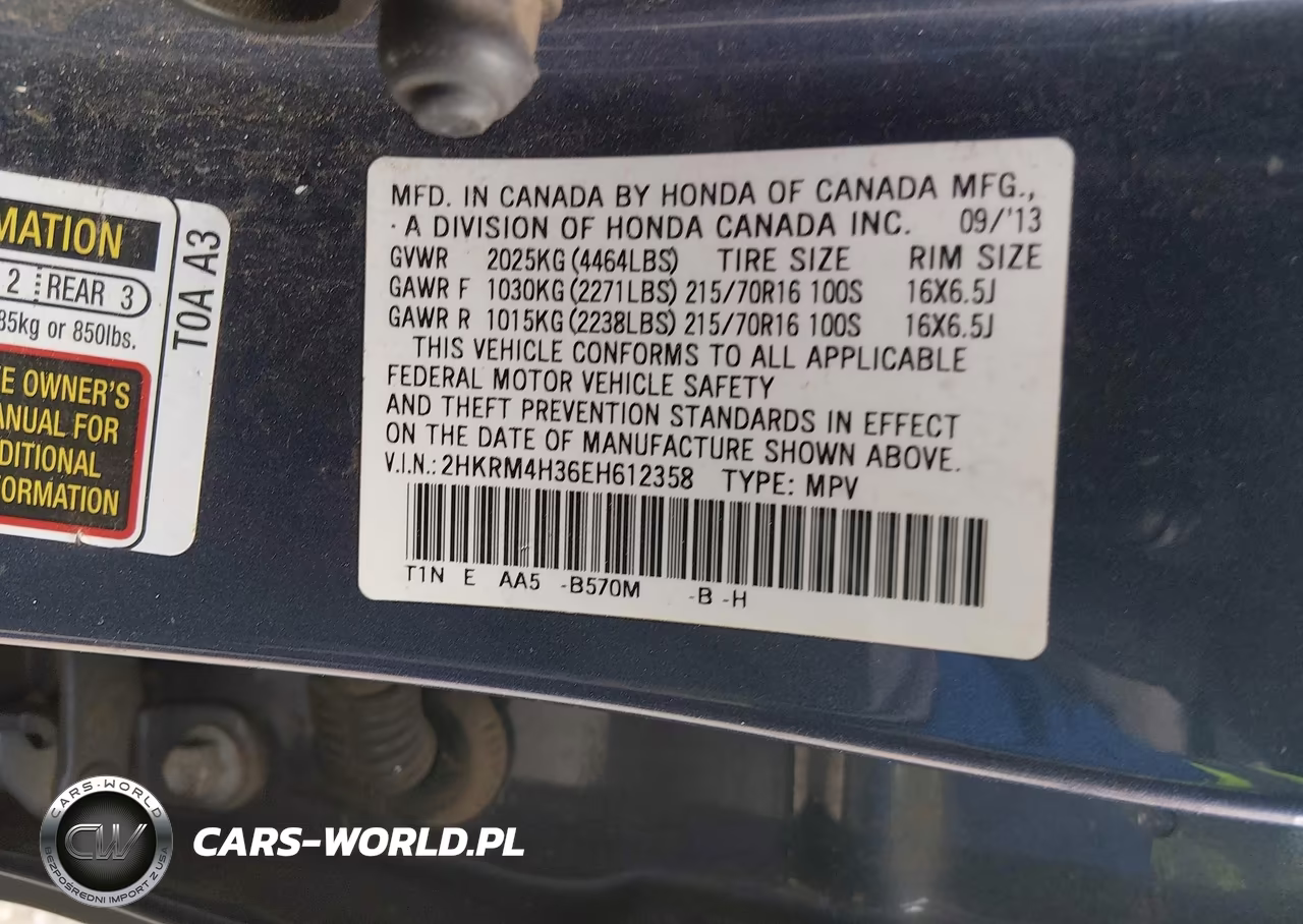 2014 Honda Cr-V Lx VIN:2HKRM4H36EH612358 - 9