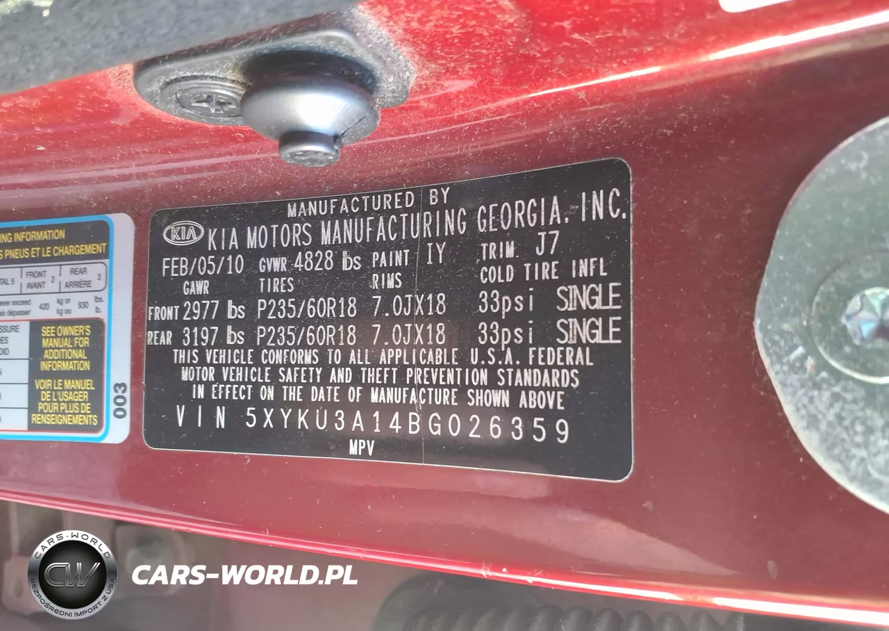 2011 Kia Sorento Ex VIN:5XYKU3A14BG026359 - 9