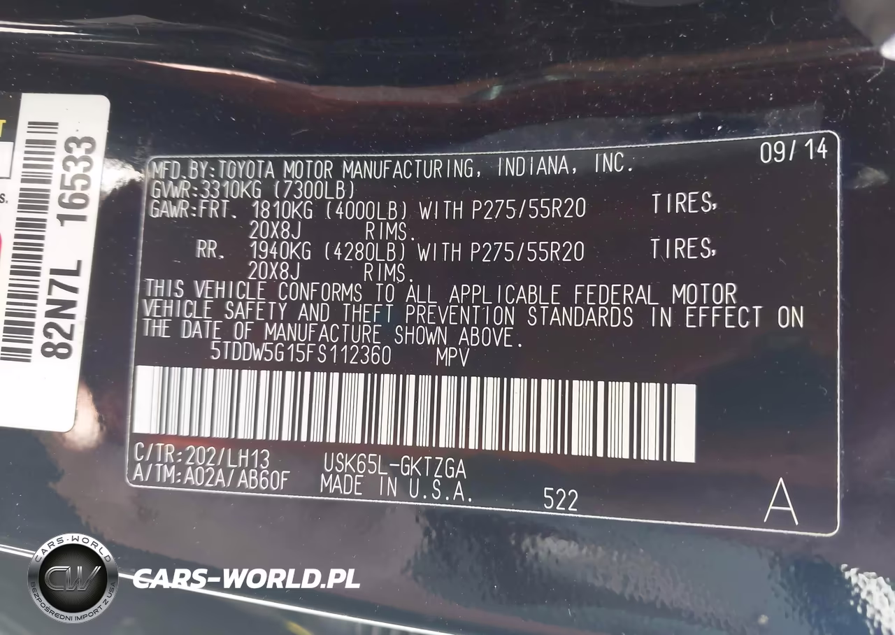 2015 Toyota Sequoia Platinum 5.7L V8 VIN:5TDDW5G15FS112360 - 9