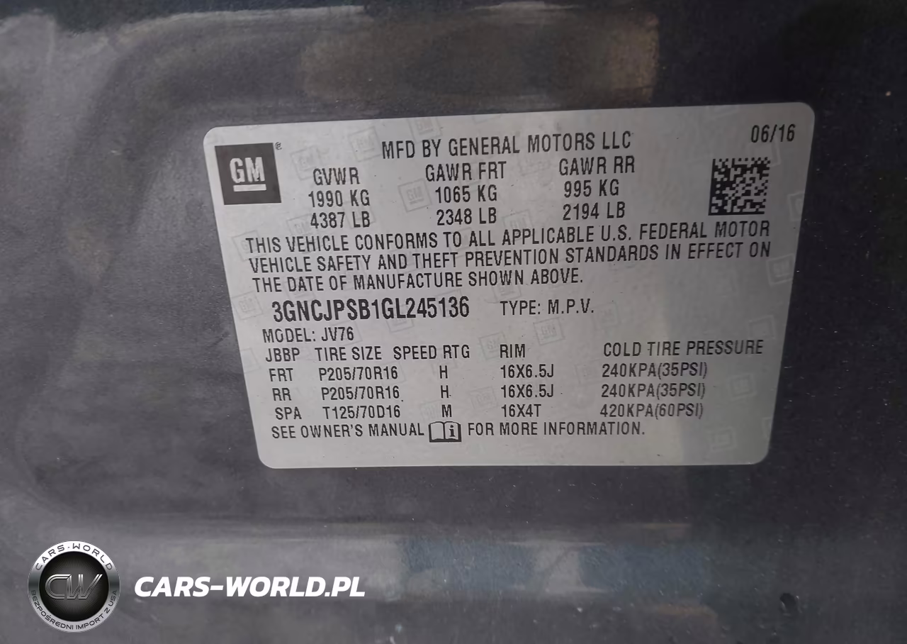 2016 Chevrolet Trax Lt VIN:3GNCJPSB1GL245136 - 9