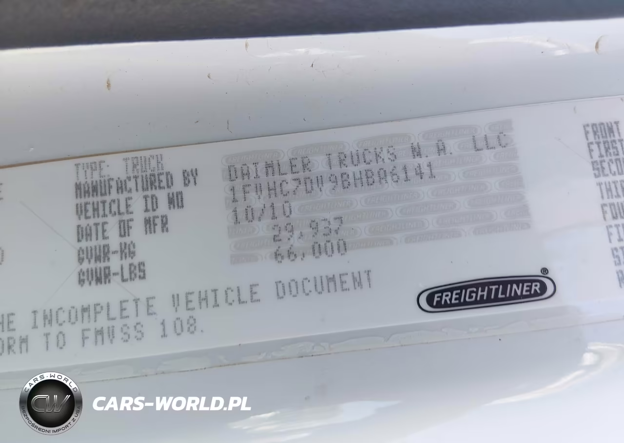 2011 Freightliner M2 112V Heavy Duty VIN:1FVHC7DV9BHBA6141 - 9