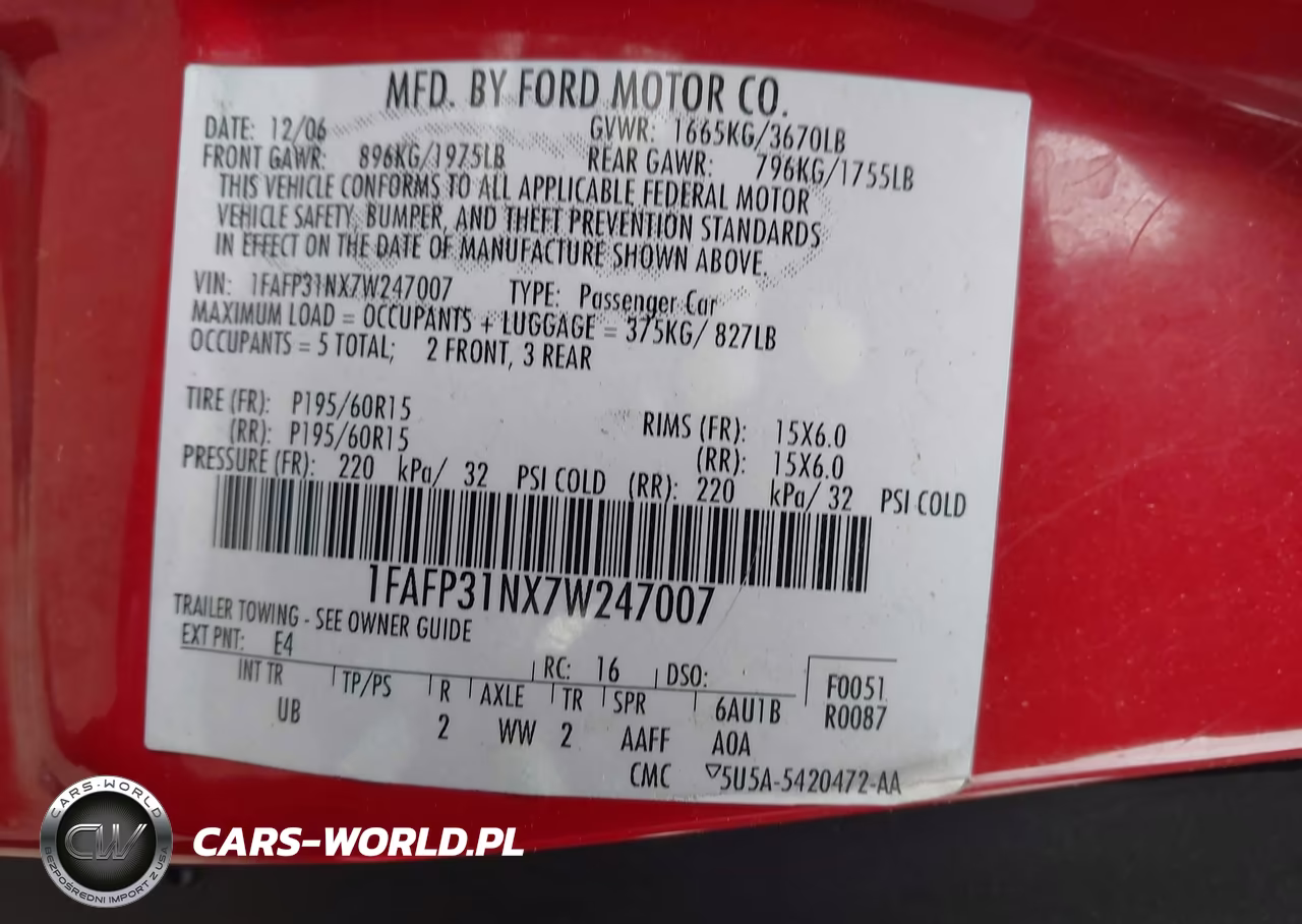 2007 Ford Focus S-Se-Ses VIN:1FAFP31NX7W247007 - 9